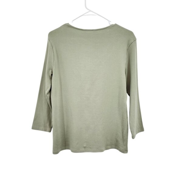 Ralph Lauren Women's Lace 5 Button Placket Long Sleeve V Neck Top - L - Picture 5 of 11